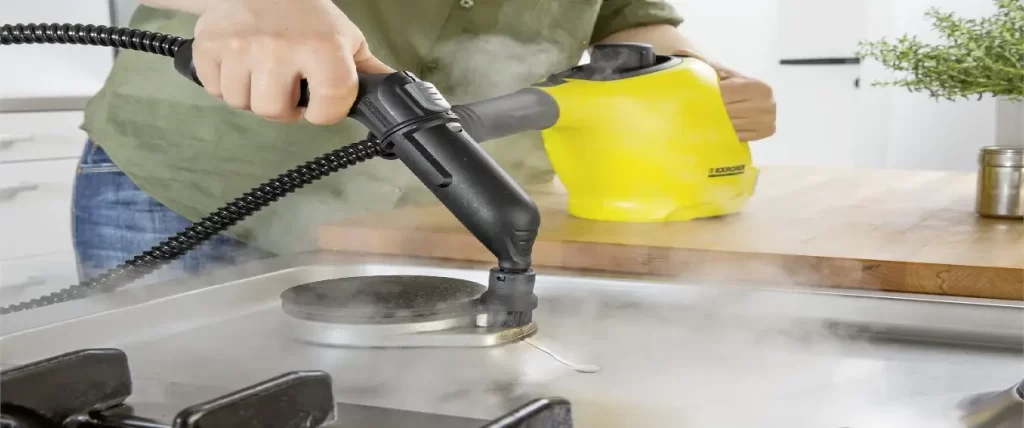 استفاده از بخارشوی خانگی کارچر برای تمیز کردن اجاق